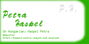 petra haspel business card